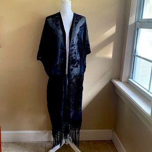 TORRID BLACK SHEER BURN OUT KIMONO DUSTER JACKET 2